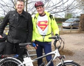 Peter Evans (right) with fellow cyclist Chris Jones