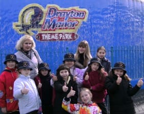 The group from Belarus at Drayton Manor Theme Park