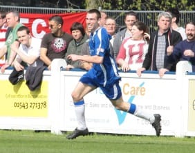 Richard Davies celebrates his goal. Pic: Dave Birt