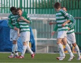 Andy Fowler celebrates his goal. Pic: Dave Birt