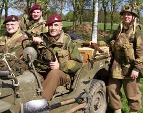 Keith Almond, Martin Rich, Mark Almond and Darren Parker from the WWII Living History Association