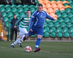 Chasetown's Gary Birch plays the ball. Pic: Dave Birt