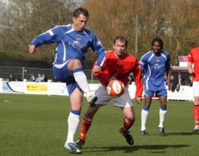 Chasetown striker Gary Birch plays the ball. Pic: Dave Birt