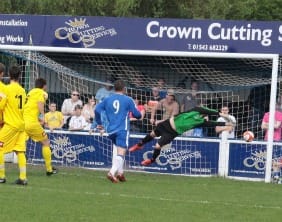 Mark Branch doubles the Chasetown lead. Pic: Dave Birt