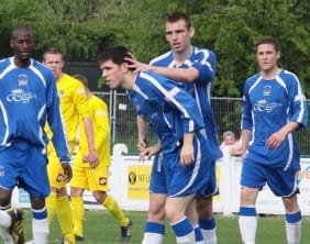 Mark Branch celebrates his goal. Pic: Dave Birt
