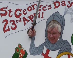 Town Clerk Peter Young prepares for the St George's Day celebrations