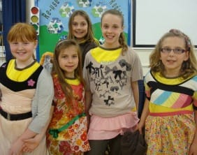 Whittington Brownies with their recycled clothing Whittington Brownies with some of their recycled clothing