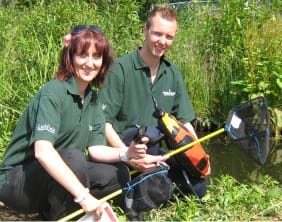 Ruth Witczak and Rob Taylor get ready for the bug hunt