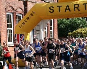 The start of the Lichfield Half Marathon