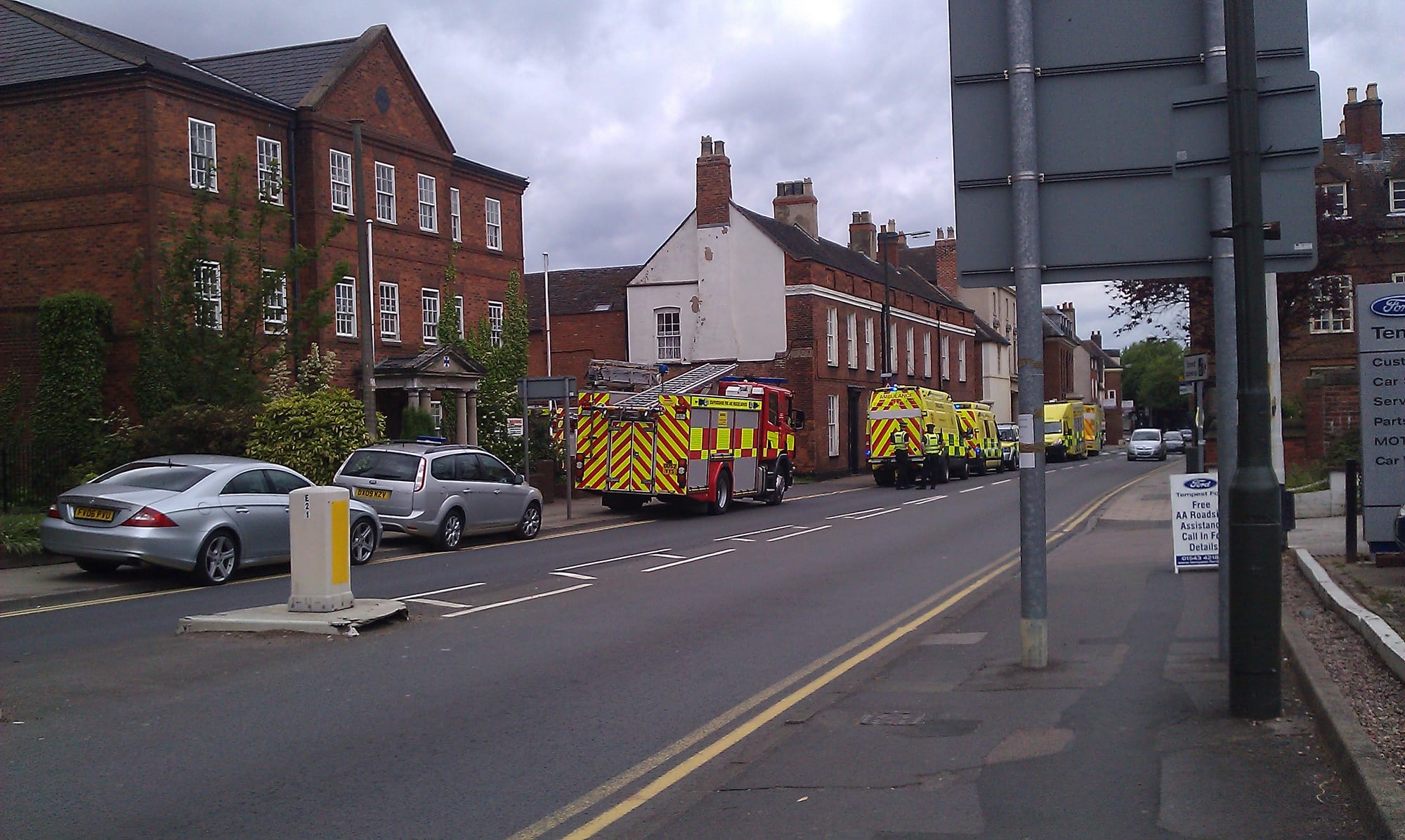 Emergency vehicles outside Beatrice Court