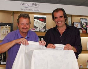 Kevin Wilson and Simon Price with the gift