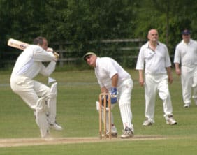 The Revd Paul Darlington plays a shot. Pic: Gavin Drake/Diocese of Lichfield