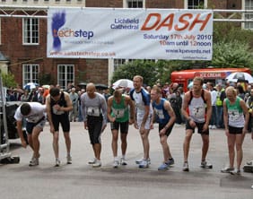 Athletes at the start of the 2010 Lichfield Cathedral Dash Athletes at the start of the 2010 Lichfield Cathedral Dash