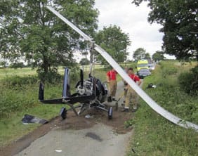 The crashed gyrocopter. Pic: West Midlands Ambulance Service 