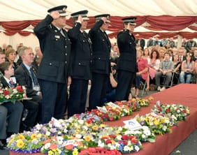 Officers pay tribute at the COPS remembrance service