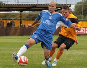 Gary Hay on the ball for Chasetown. Pic: Dave Birt