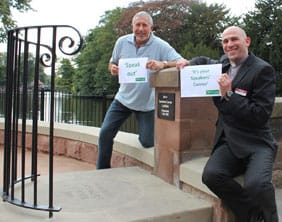 John Brough and Canon Pete Wilcox at Speakers' Corner John Brough and Canon Pete Wilcox at Speakers' Corner