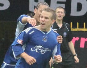 John Branch celebrates his goal. Pic: Dave Birt