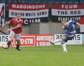John Branch fires Chasetown ahead. Pic: Dave Birt