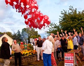 Balloons are released in Kings Bromley Balloons are released in Kings Bromley