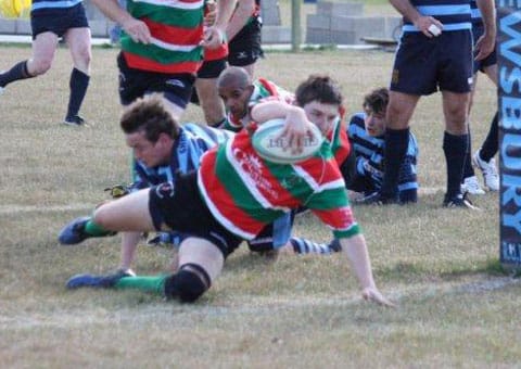 Action from Shrewsbury RUFC v Burntwood RUFC. Pic: Joanne Gough