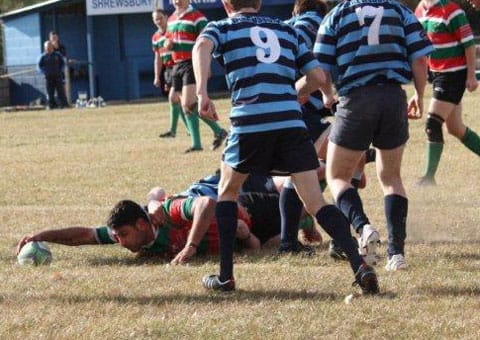 Action from Shrewsbury RUFC v Burntwood RUFC. Pic: Joanne Gough