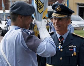 Air Vice Marshall Green with a cadet Air Vice Marshall Green with a cadet