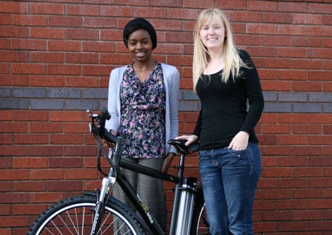 Kevina Williams and Nik Woodhall get a closer look at an electric bike