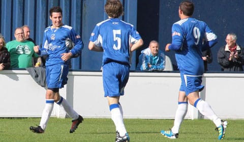 Jordan Johnson celebrates his goal. Pic: Dave Birt