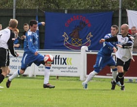 Jordan Johnson strikes at goal. Pic: Dave Birt