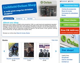 The Lichfield Oxfam shop's online sales page The Lichfield Oxfam shop's online sales page