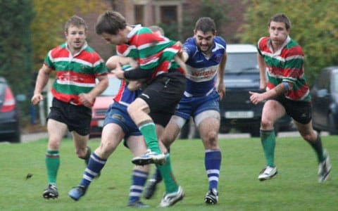 Action from Leek RUFC v Burntwood RUFC. Pic: Joanne Gough