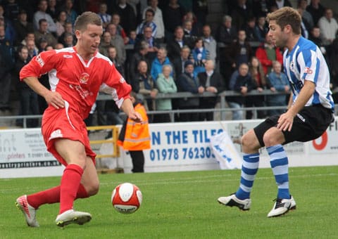 Chasetown's Linden Dovey tries to beat his man. Pic: Dave Birt Chasetown's Linden Dovey tries to beat his man. Pic: Dave Birt