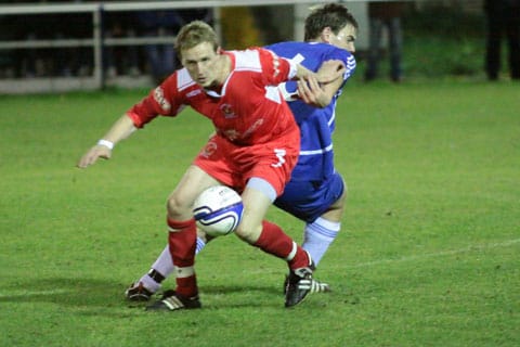Chasetown's Mark Hands gets away from his marker. Pic: Dave Birt