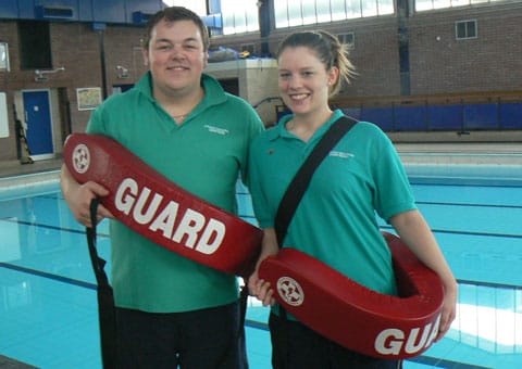 Scott Tennant and Alison Rippon prepare for the lifeguard training course