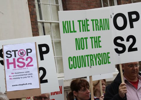 Stop HS2 protesters in Lichfield Stop HS2 protesters in Lichfield