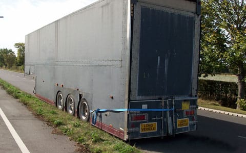 The lorry trailer dumped in Fradley
