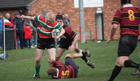 Action from Burntwood RUFC v Aldridge RUFC. Pic: Joanne Gough
