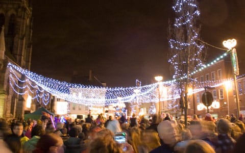 The Christmas lights go on in Market Square The Christmas lights go on in Market Square