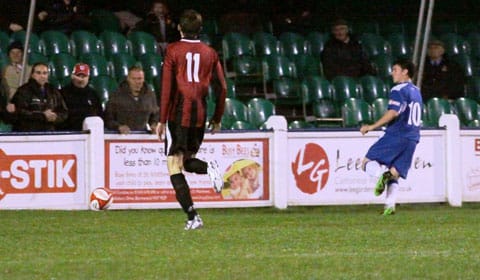 Danny Smith makes it 2-0 to Chasetown. Pic: Dave Birt