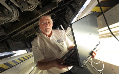 Steve Pye using the new diagnostic technology