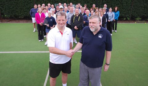 Achim Kreuser and Bob Edgar with some of the members of the merged clubs