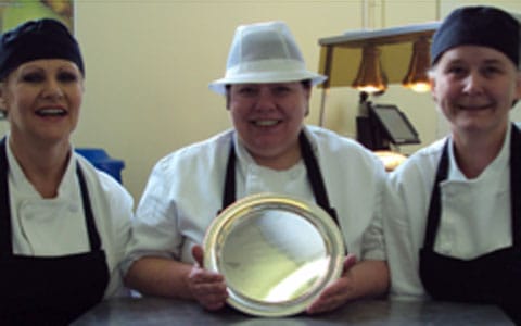 Members of Nether Stowe School's catering team