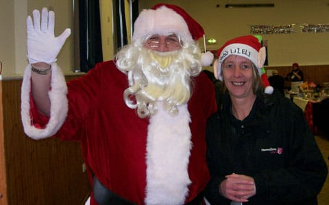 Santa with Marie Bull from Bromford Living Santa with Marie Bull from Bromford Living