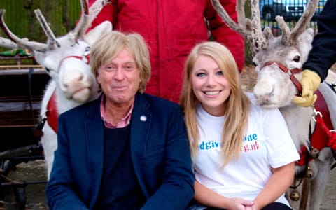 Michael Fabricant meets the reindeer with Hannah Montgomery