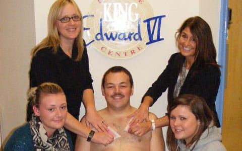 Scott Tennant gets ready for his sponsored chest wax for Children in Need Scott Tennant gets ready for his sponsored chest wax for Children in Need