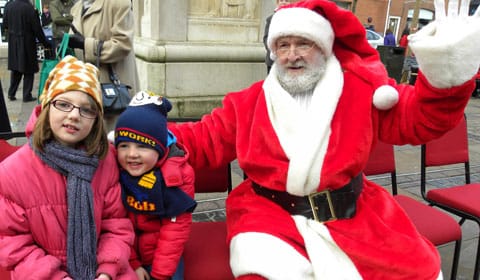 Amber and Corey Sheppard meet Father Christmas Amber and Corey Sheppard meet Father Christmas