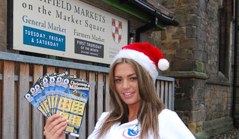 Natalie James gets ready for the scratchard giveaway Natalie James gets ready for the scratchard giveaway
