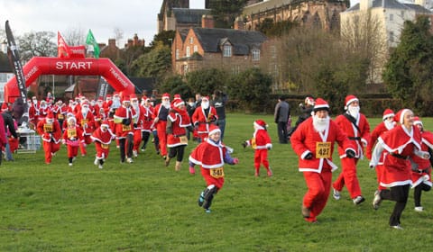 The Santa Fun Run in Lichfield The Santa Fun Run in Lichfield
