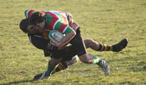 Action from Stafford RUFC v Burntwood RUFC. Pic: Joanne Gough